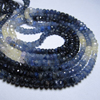 3x16Inches - Finest-Sparkling- Precious Burma Blue Sapphire Faceted Shaded Rondelles beads - Size -3 - 4mm